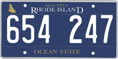 RI license plate 654247