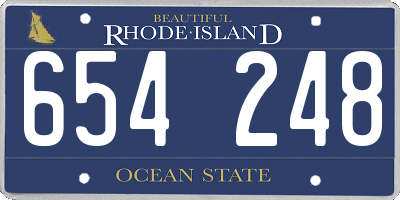 RI license plate 654248