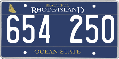 RI license plate 654250