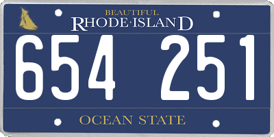 RI license plate 654251