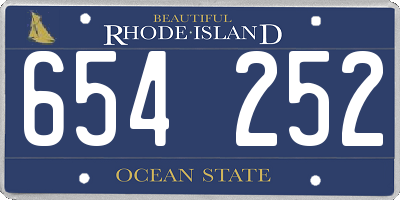 RI license plate 654252