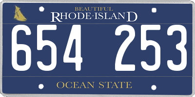 RI license plate 654253