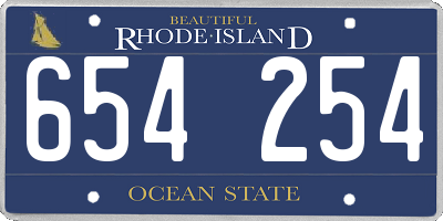 RI license plate 654254
