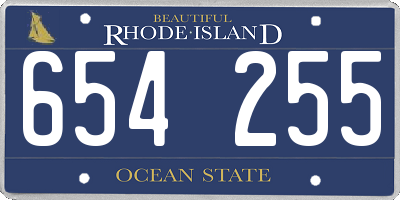 RI license plate 654255