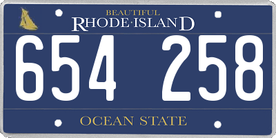 RI license plate 654258
