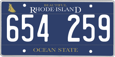 RI license plate 654259