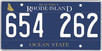 RI license plate 654262