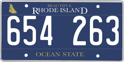 RI license plate 654263