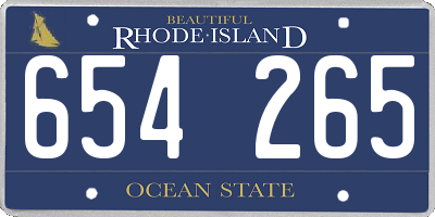 RI license plate 654265