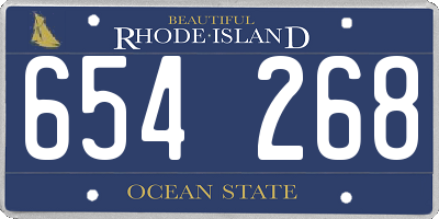 RI license plate 654268