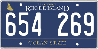 RI license plate 654269
