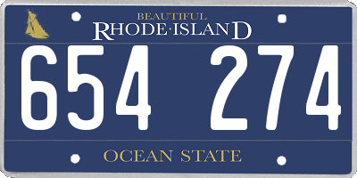 RI license plate 654274