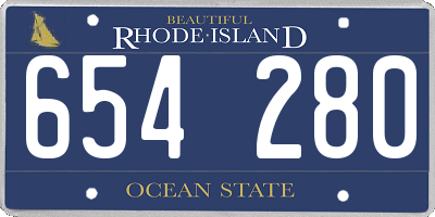 RI license plate 654280