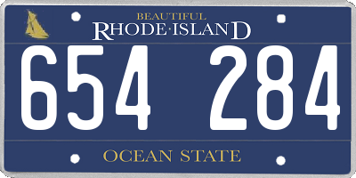 RI license plate 654284