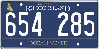 RI license plate 654285