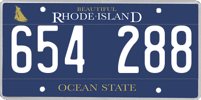 RI license plate 654288