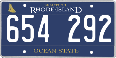 RI license plate 654292
