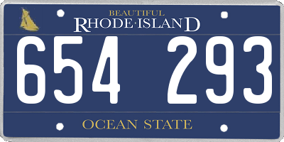 RI license plate 654293