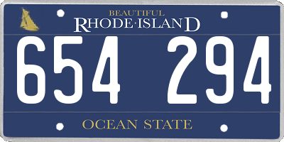 RI license plate 654294