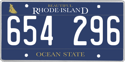 RI license plate 654296