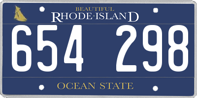 RI license plate 654298