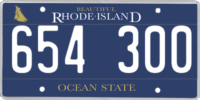 RI license plate 654300