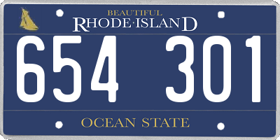 RI license plate 654301