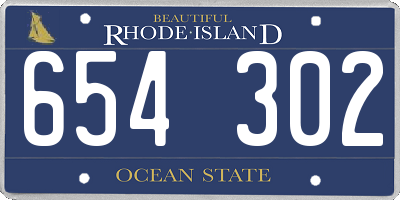 RI license plate 654302