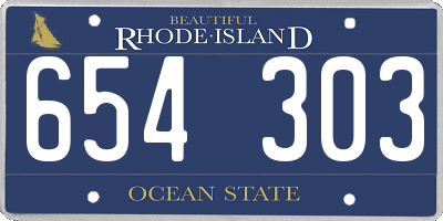 RI license plate 654303