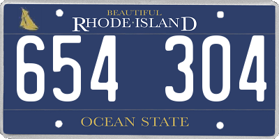 RI license plate 654304
