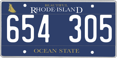 RI license plate 654305
