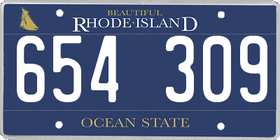 RI license plate 654309