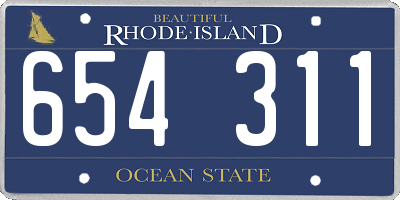 RI license plate 654311