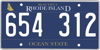 RI license plate 654312