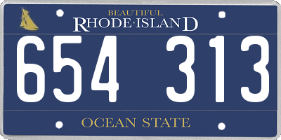 RI license plate 654313