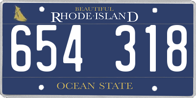 RI license plate 654318