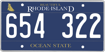 RI license plate 654322