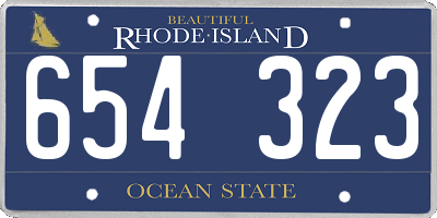 RI license plate 654323