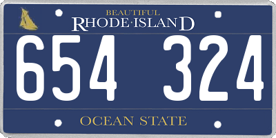 RI license plate 654324