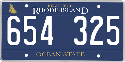 RI license plate 654325