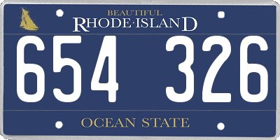 RI license plate 654326