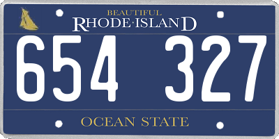 RI license plate 654327