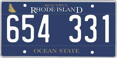 RI license plate 654331