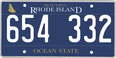 RI license plate 654332