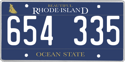 RI license plate 654335