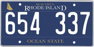 RI license plate 654337