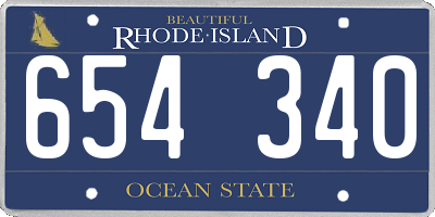 RI license plate 654340