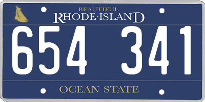 RI license plate 654341