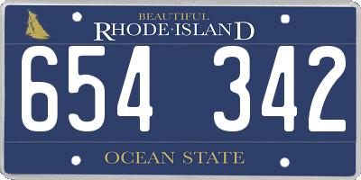 RI license plate 654342