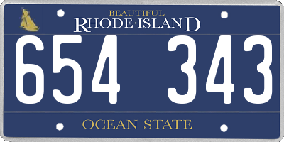 RI license plate 654343